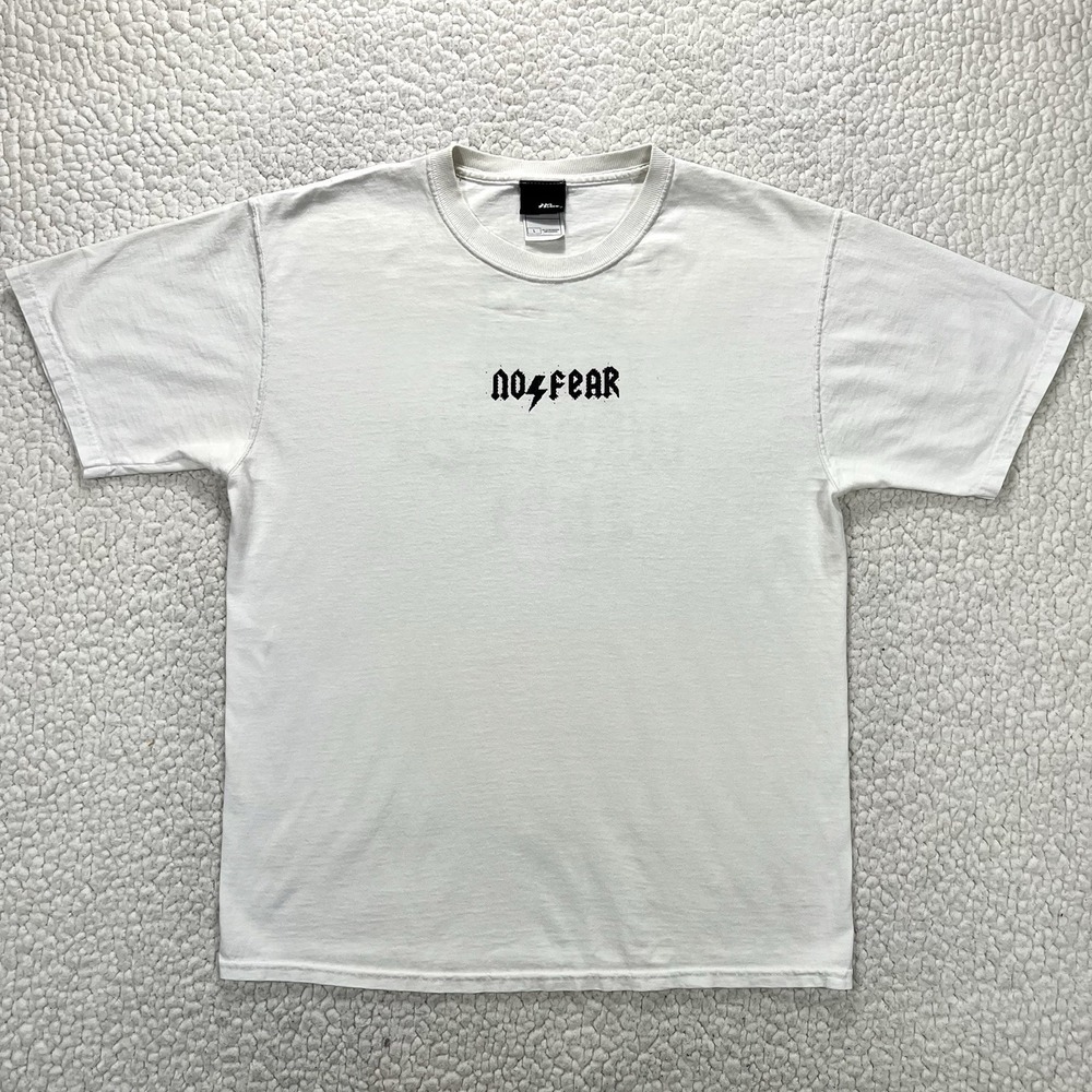 No Fear Graphic T-Shirt Men's L White Streetwear Skate Y2K Old School 90's